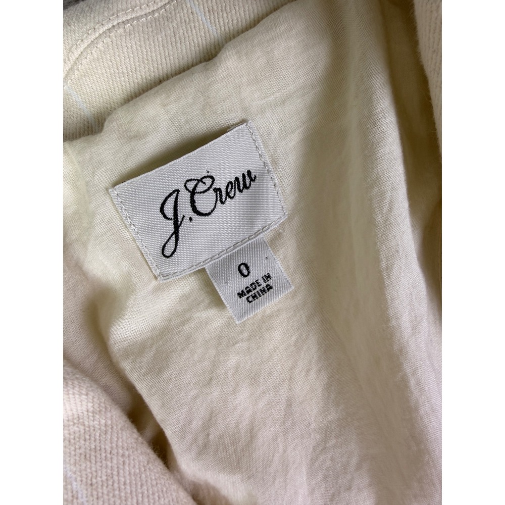 J.Crew Womens Alfie Blazer Size 0 Cotton Blend‎ Jacket Ivory Beige Denim Stripe - Picture 5 of 12